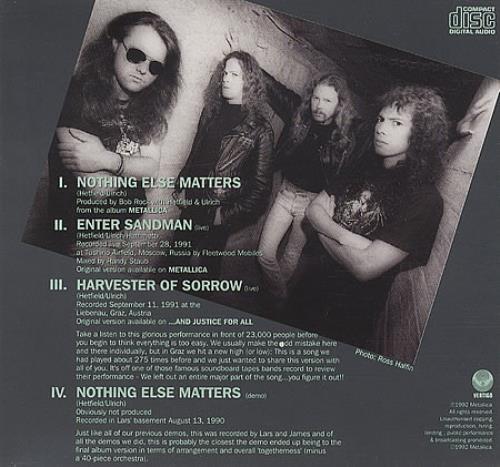 Metallica Nothing Else Matters UK CD single (CD5 / 5